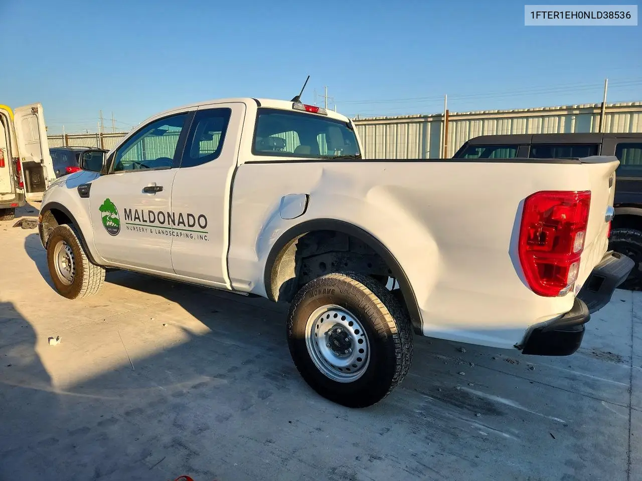 2022 FORD RANGER VIN 1FTER1EH0NLD38536 — фото 2