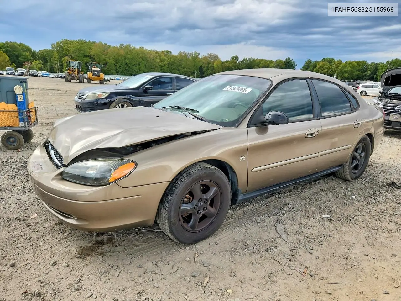 FORD TAURUS 2002, VIN 1FAHP56S32G155968