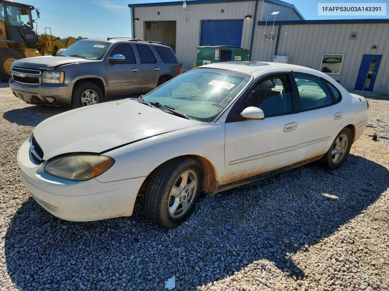 FORD TAURUS 2003, VIN 1FAFP53U03A143391