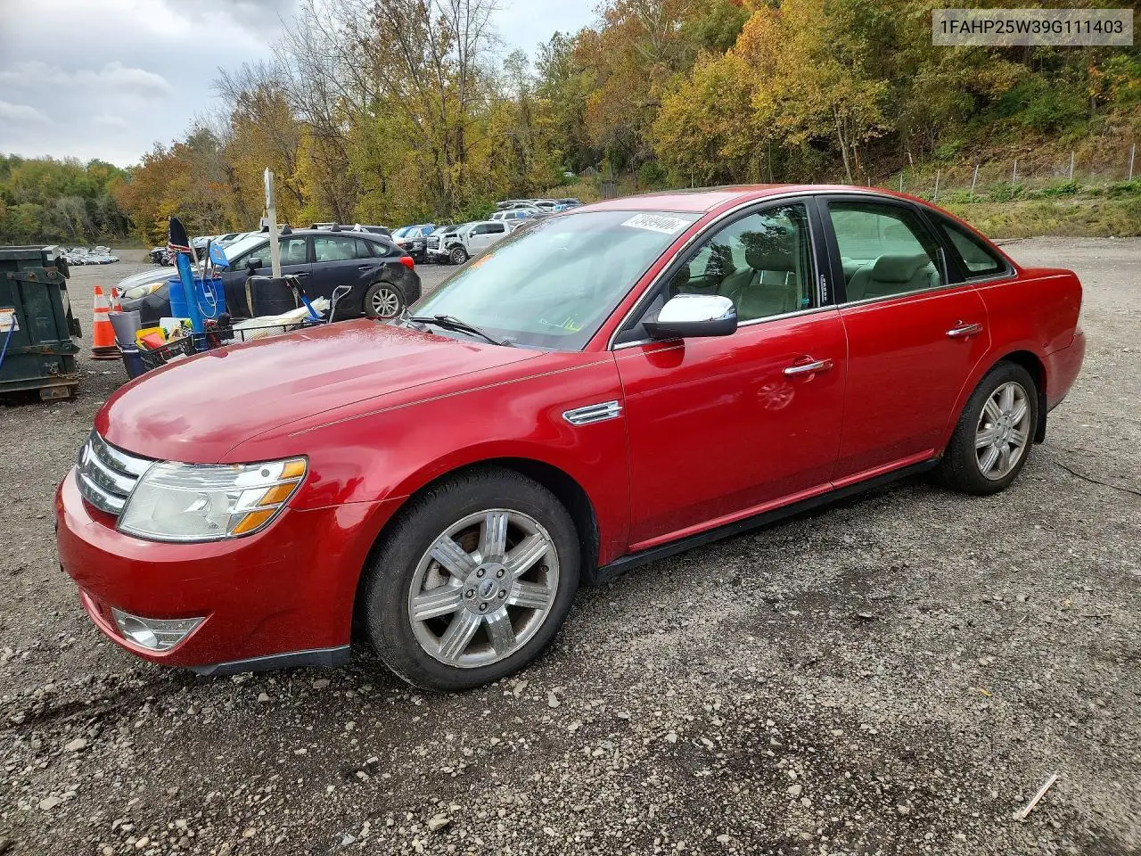 FORD TAURUS 2009, VIN 1FAHP25W39G111403