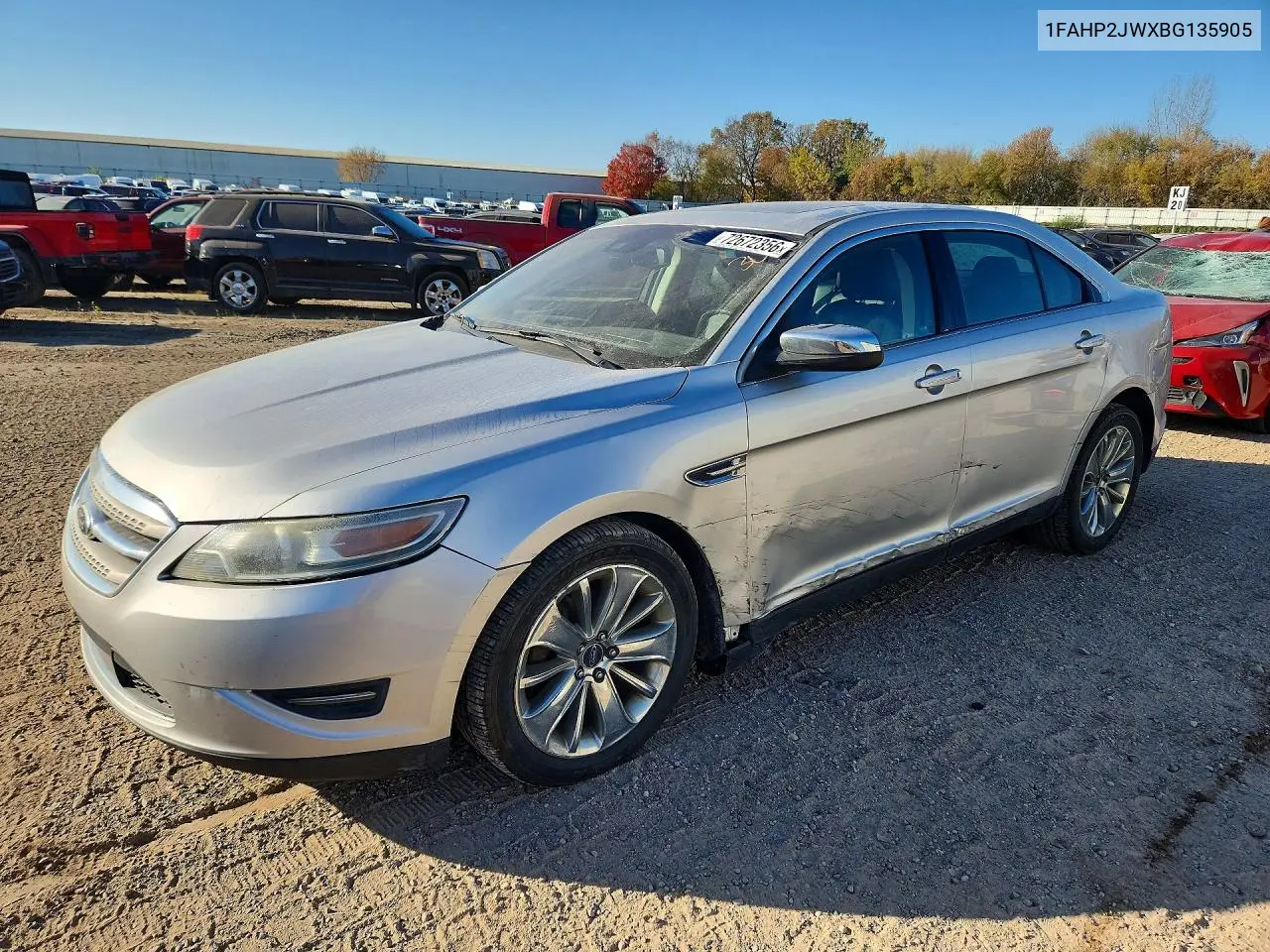 FORD TAURUS 2011, VIN 1FAHP2JWXBG135905