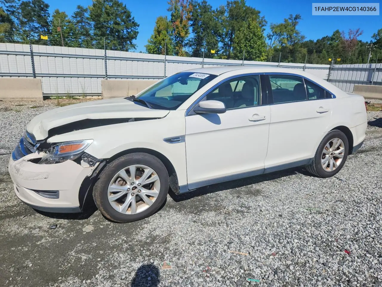 FORD TAURUS 2012, VIN 1FAHP2EW4CG140366