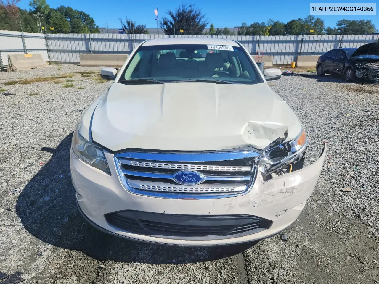 2012 FORD TAURUS VIN 1FAHP2EW4CG140366 — фото 5