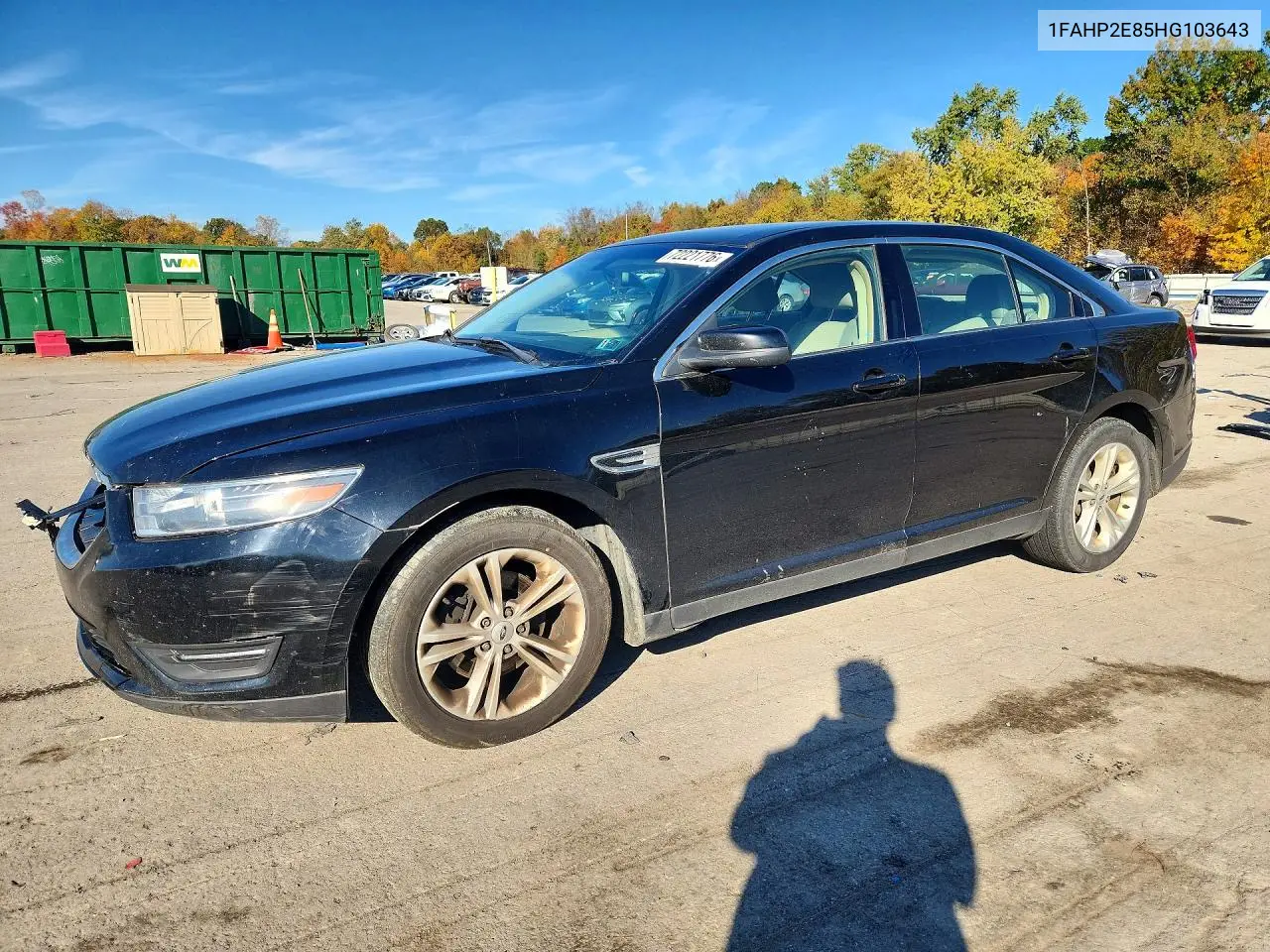 FORD TAURUS 2017, VIN 1FAHP2E85HG103643