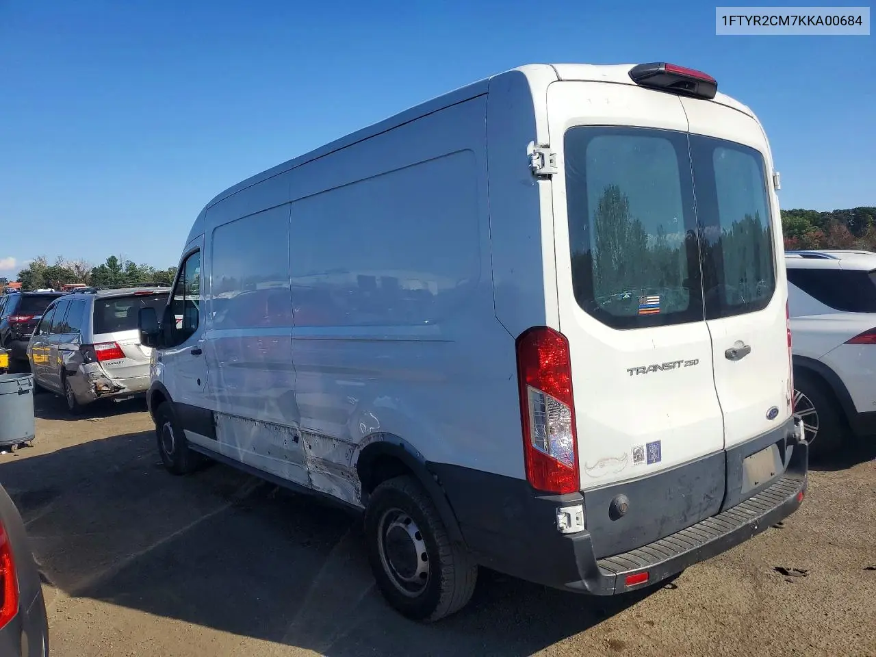 2019 FORD TRANSIT VIN 1FTYR2CM7KKA00684 — фото 2