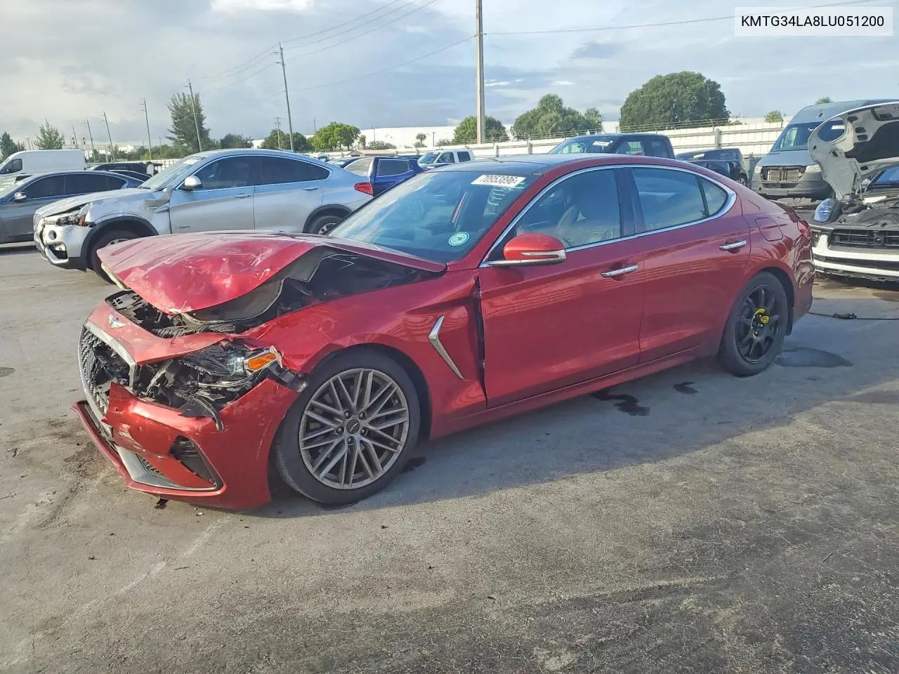 GENESIS G70 2020, VIN KMTG34LA8LU051200