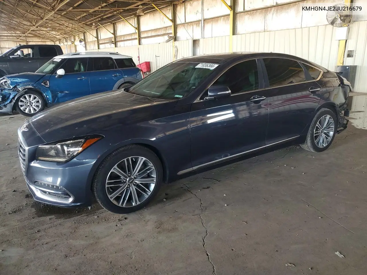 GENESIS G80 2018, VIN KMHGN4JE2JU216679