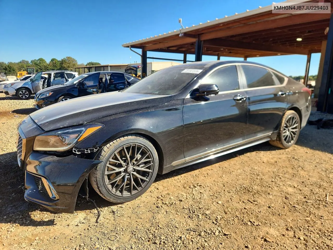 GENESIS G80 2018, VIN KMHGN4JB7JU229403