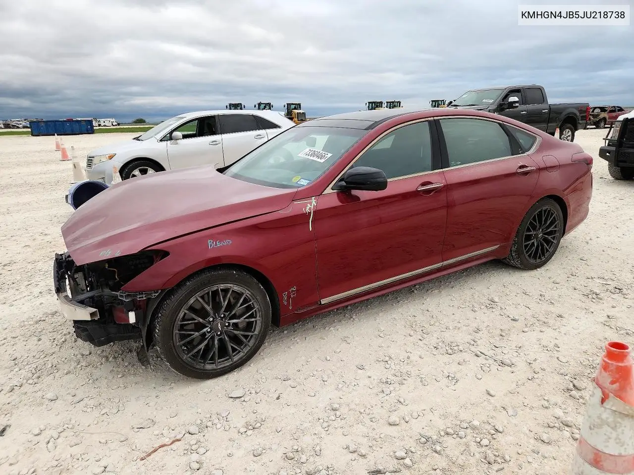 GENESIS G80 2018, VIN KMHGN4JB5JU218738