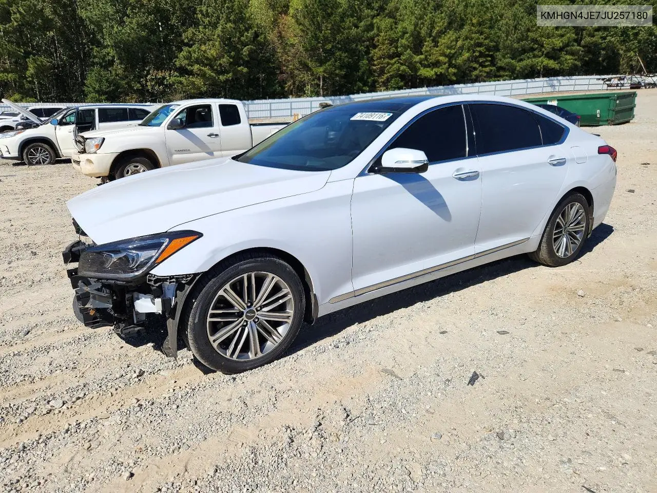 GENESIS G80 2018, VIN KMHGN4JE7JU257180