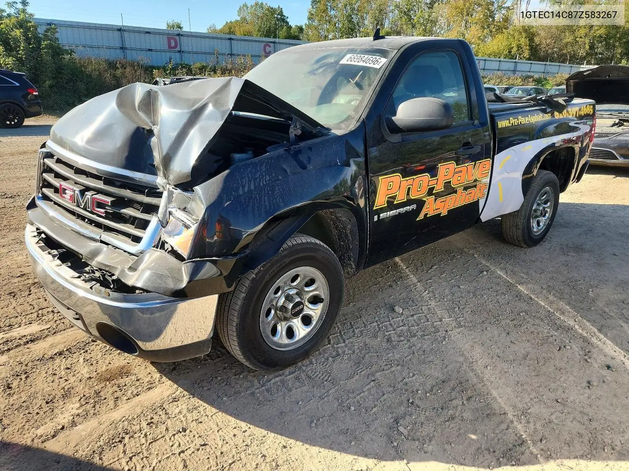 GMC SIERRA 2007, VIN 1GTEC14C87Z583267