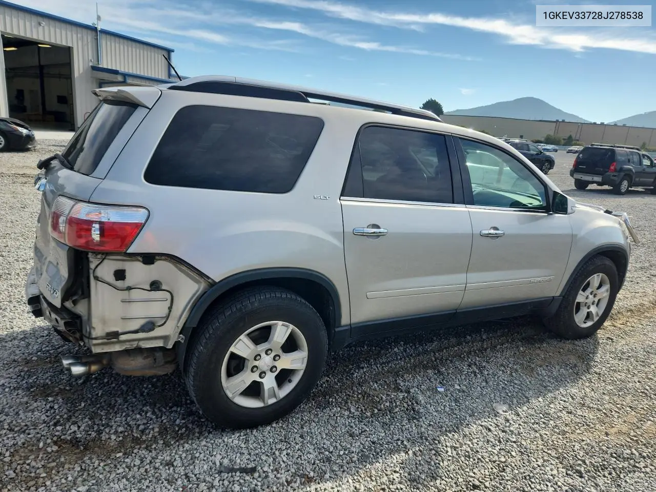 2008 GMC ACADIA VIN 1GKEV33728J278538 — фото 3