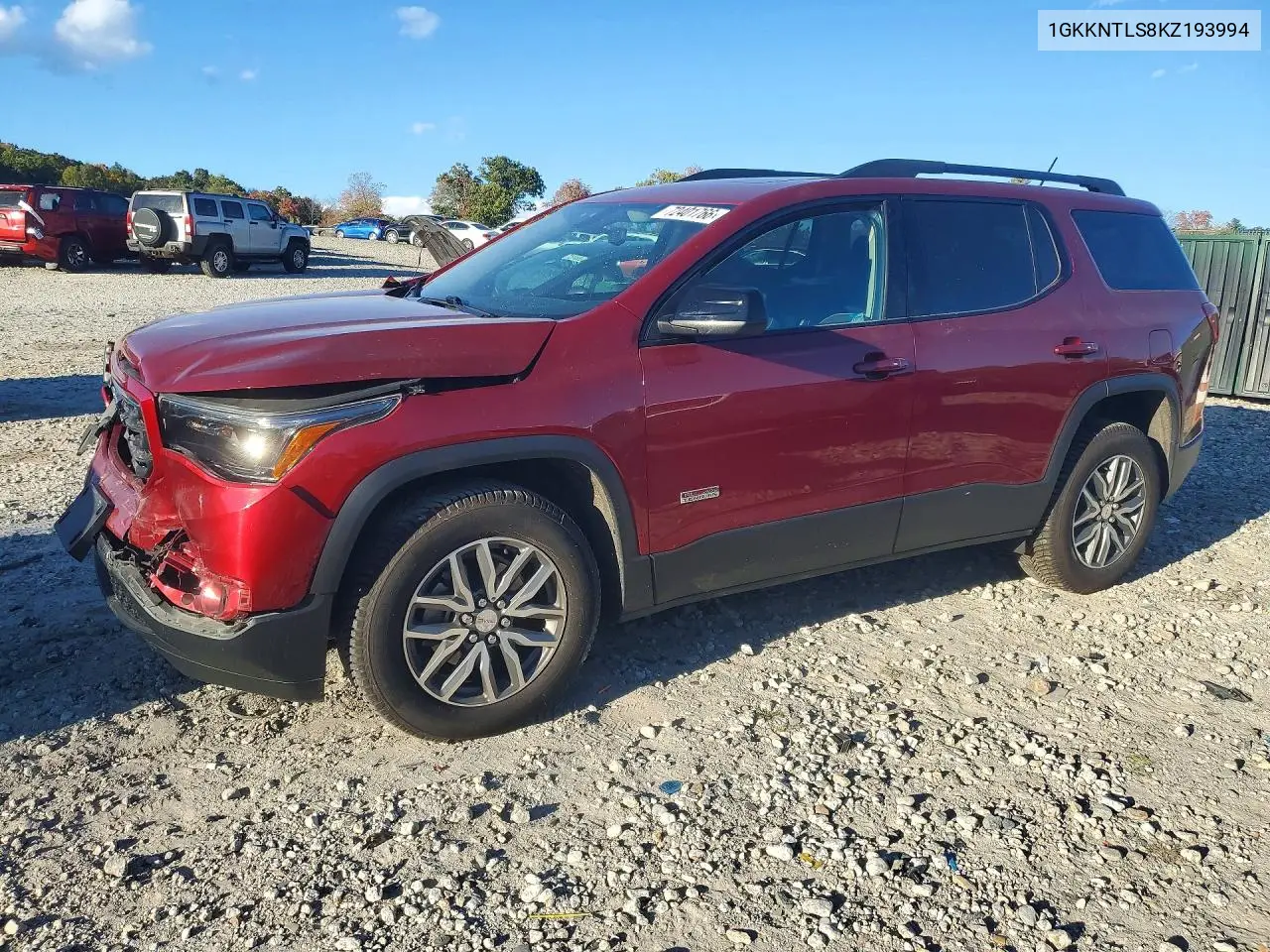GMC ACADIA 2019, VIN 1GKKNTLS8KZ193994