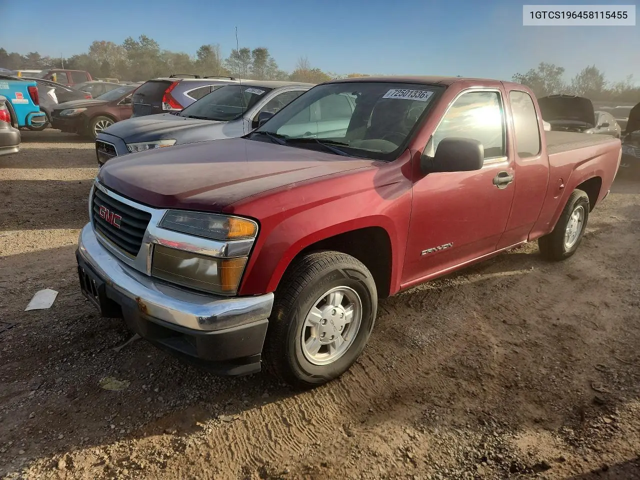 GMC CANYON 2005, VIN 1GTCS196458115455