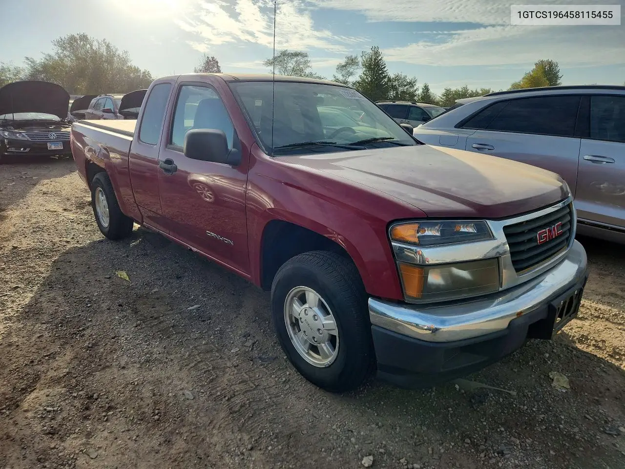 2005 GMC CANYON VIN 1GTCS196458115455 — фото 4