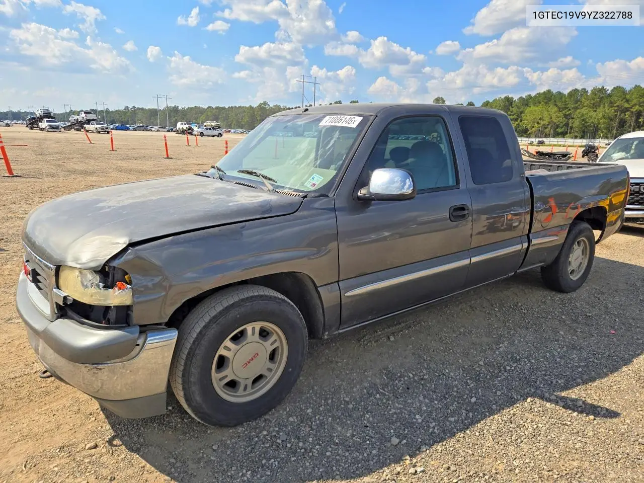 GMC SIERRA 2000, VIN 1GTEC19V9YZ322788