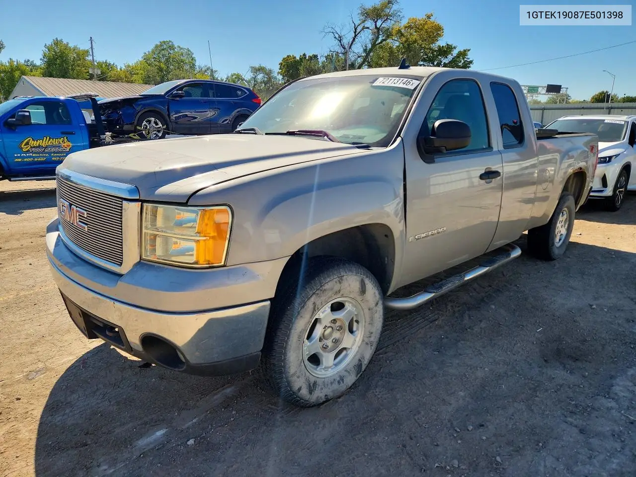 GMC SIERRA 2007, VIN 1GTEK19087E501398