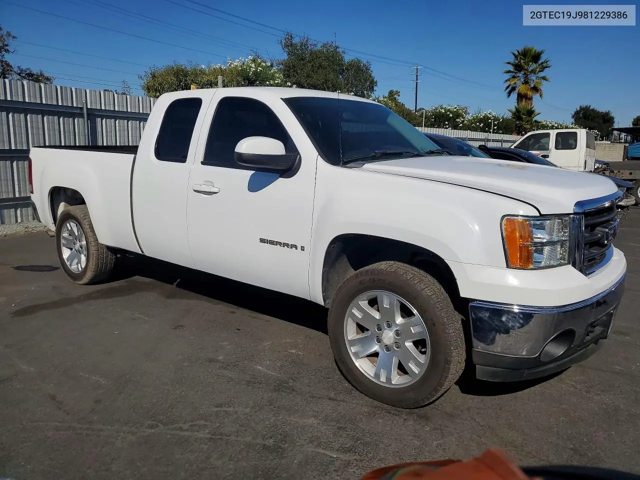 2008 GMC SIERRA VIN 2GTEC19J981229386 — фото 4
