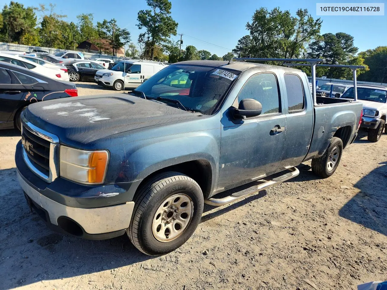 GMC SIERRA 2008, VIN 1GTEC19C48Z116728