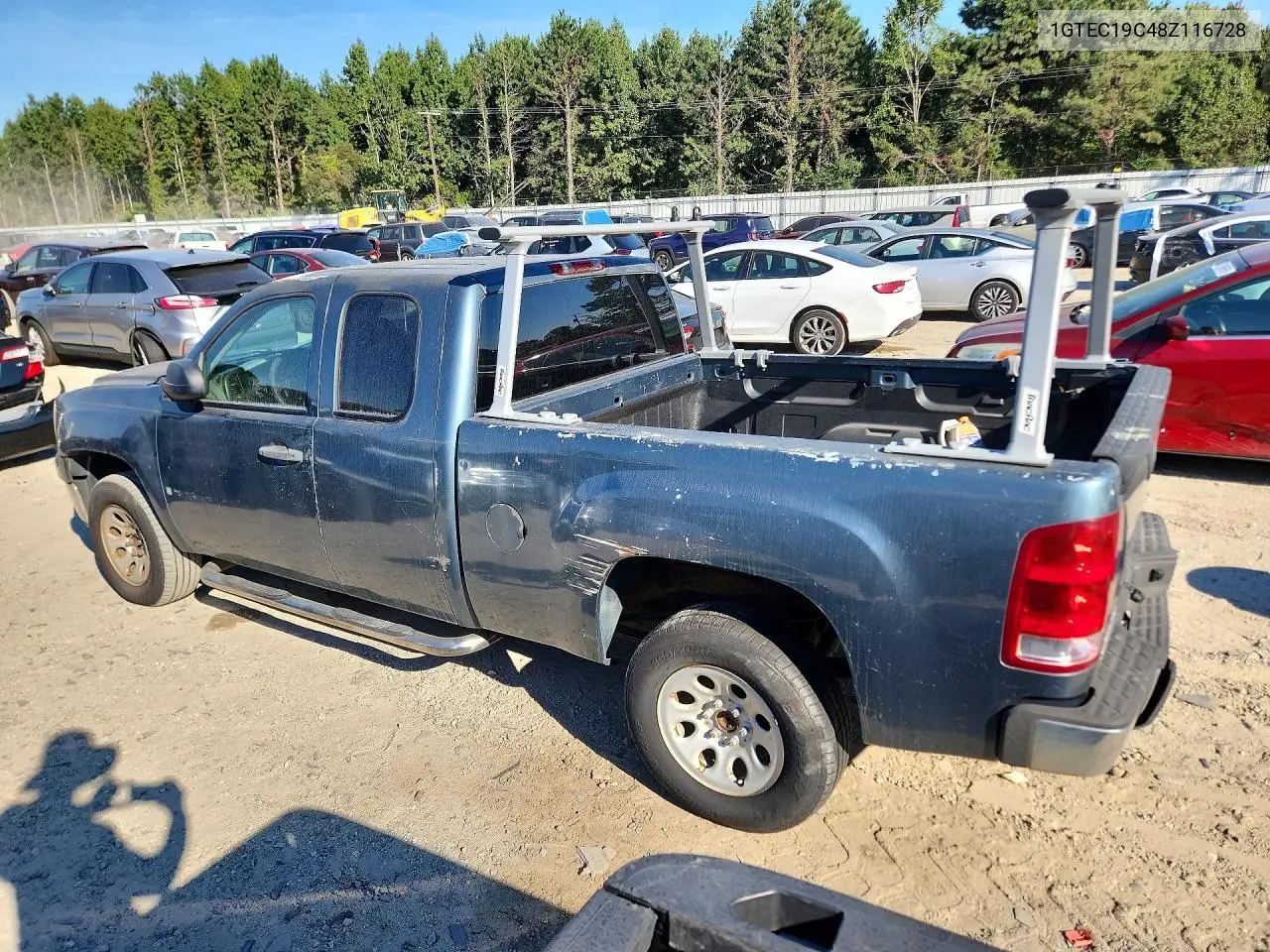 2008 GMC SIERRA VIN 1GTEC19C48Z116728 — фото 2