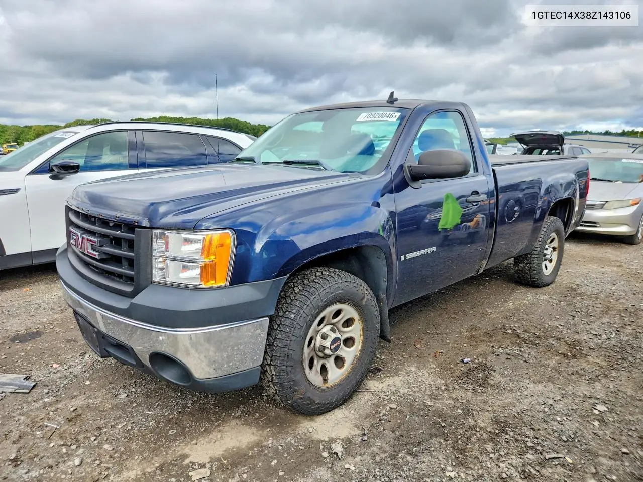 GMC SIERRA 2008, VIN 1GTEC14X38Z143106