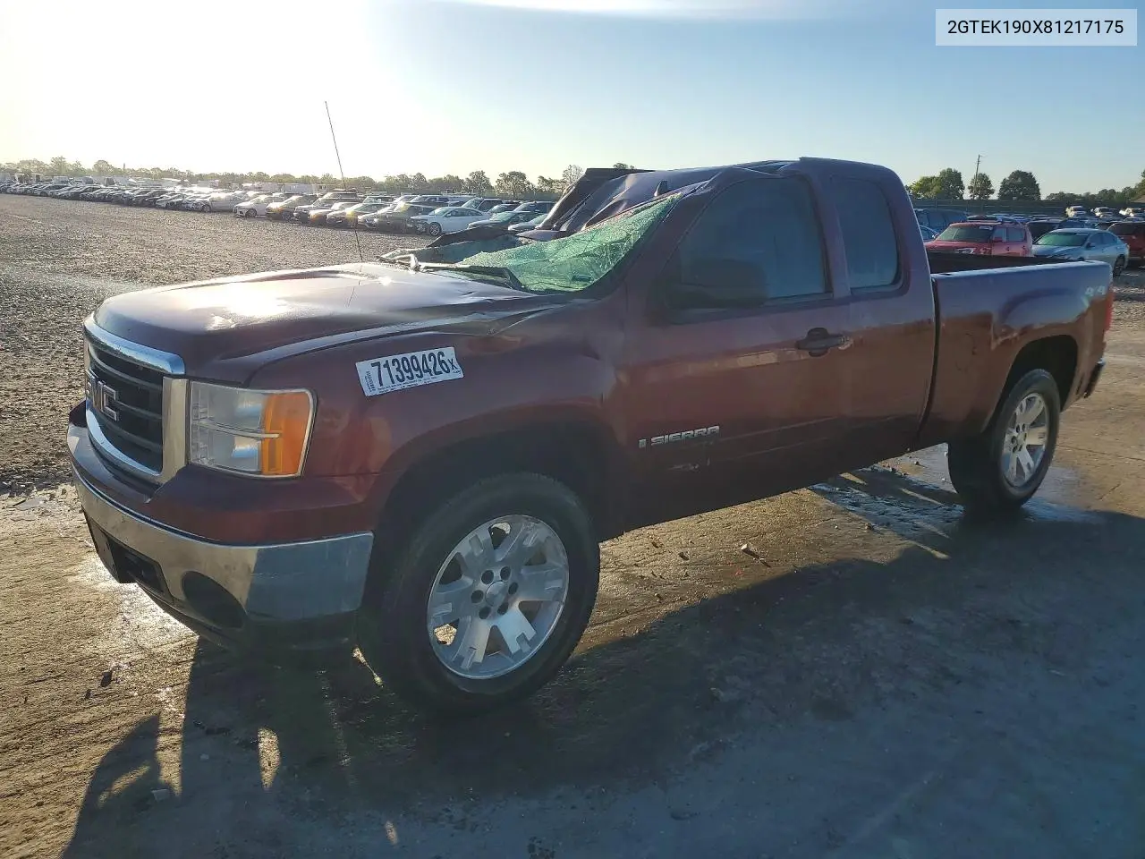 GMC SIERRA 2008, VIN 2GTEK190X81217175