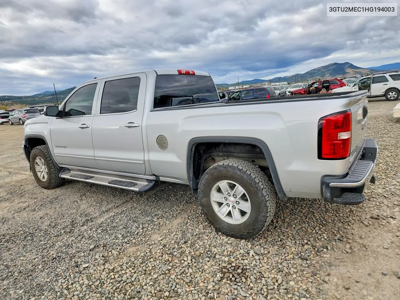 2017 GMC SIERRA VIN 3GTU2MEC1HG194003 — фото 2