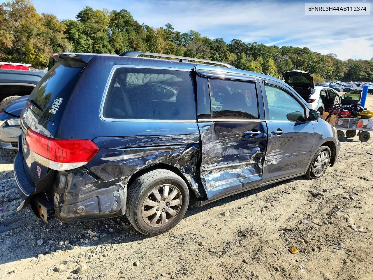 2010 HONDA ODYSSEY VIN 5FNRL3H44AB112374 — фото 3