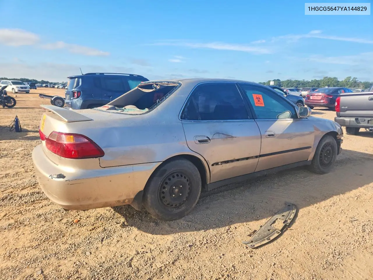 2000 HONDA ACCORD VIN 1HGCG5647YA144829 — фото 3