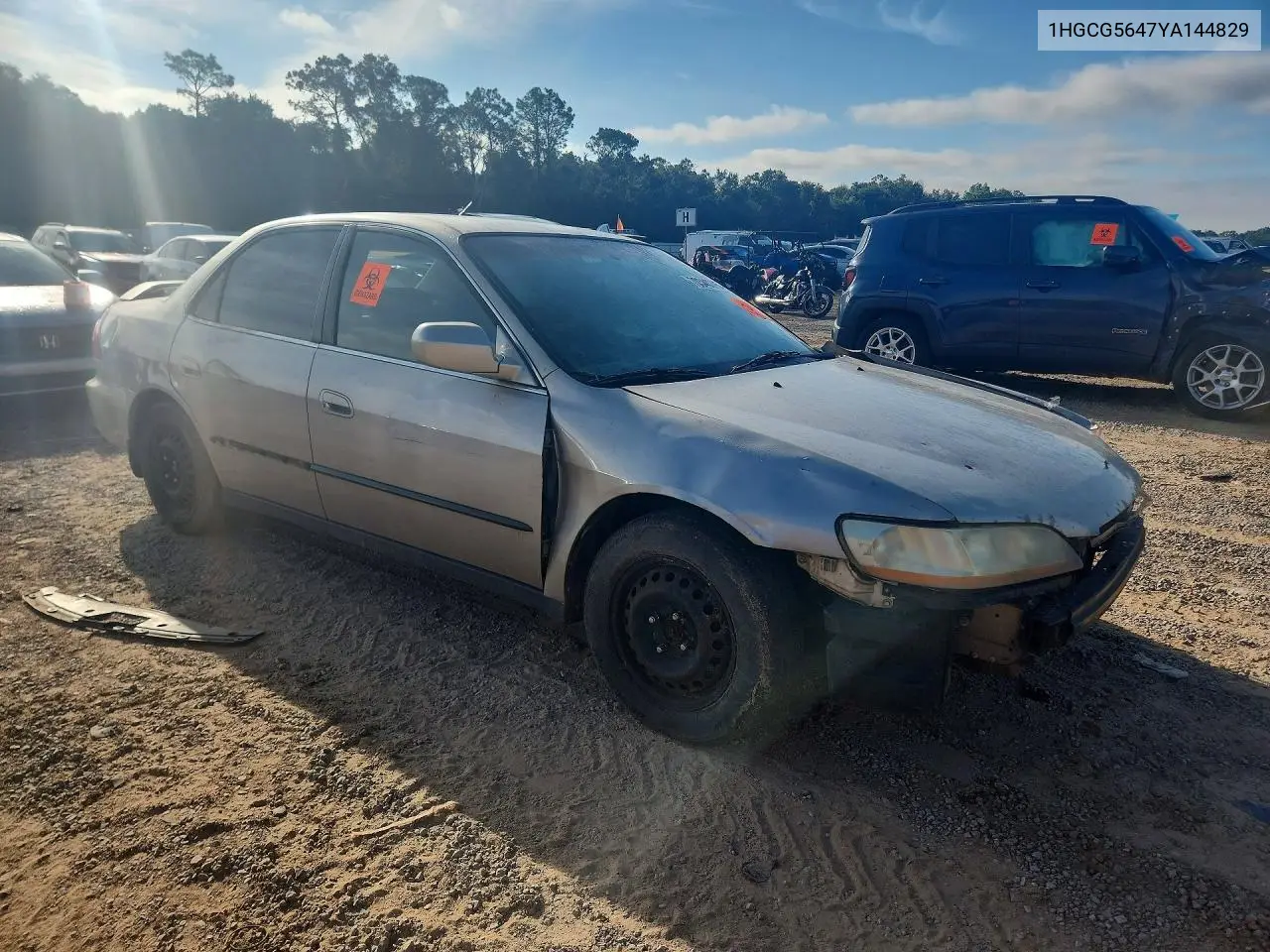 2000 HONDA ACCORD VIN 1HGCG5647YA144829 — фото 4