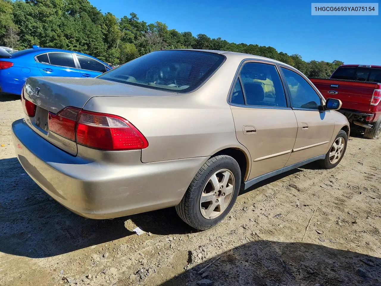 2000 HONDA ACCORD VIN 1HGCG6693YA075154 — фото 3