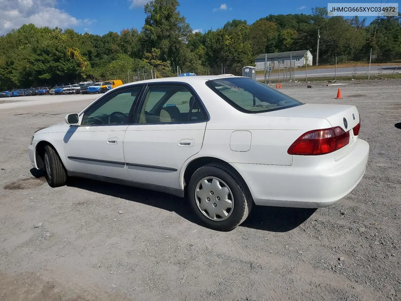 2000 HONDA ACCORD VIN JHMCG665XYC034972 — фото 2