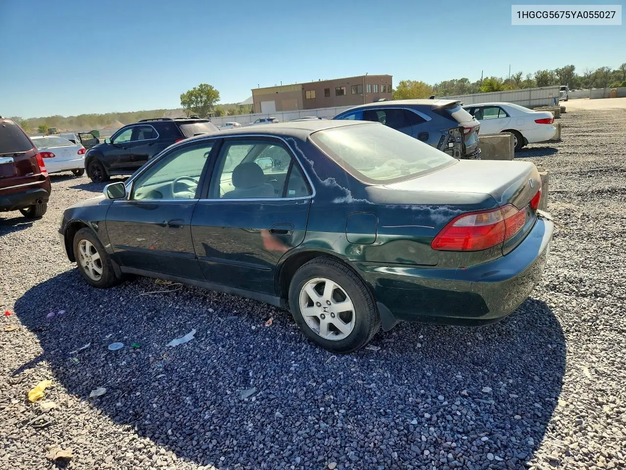 2000 HONDA ACCORD VIN 1HGCG5675YA055027 — фото 2