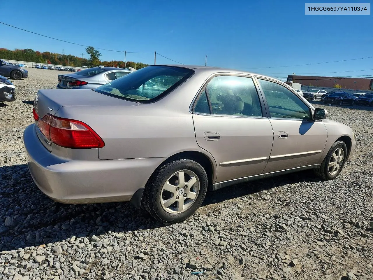2000 HONDA ACCORD VIN 1HGCG6697YA110374 — фото 3