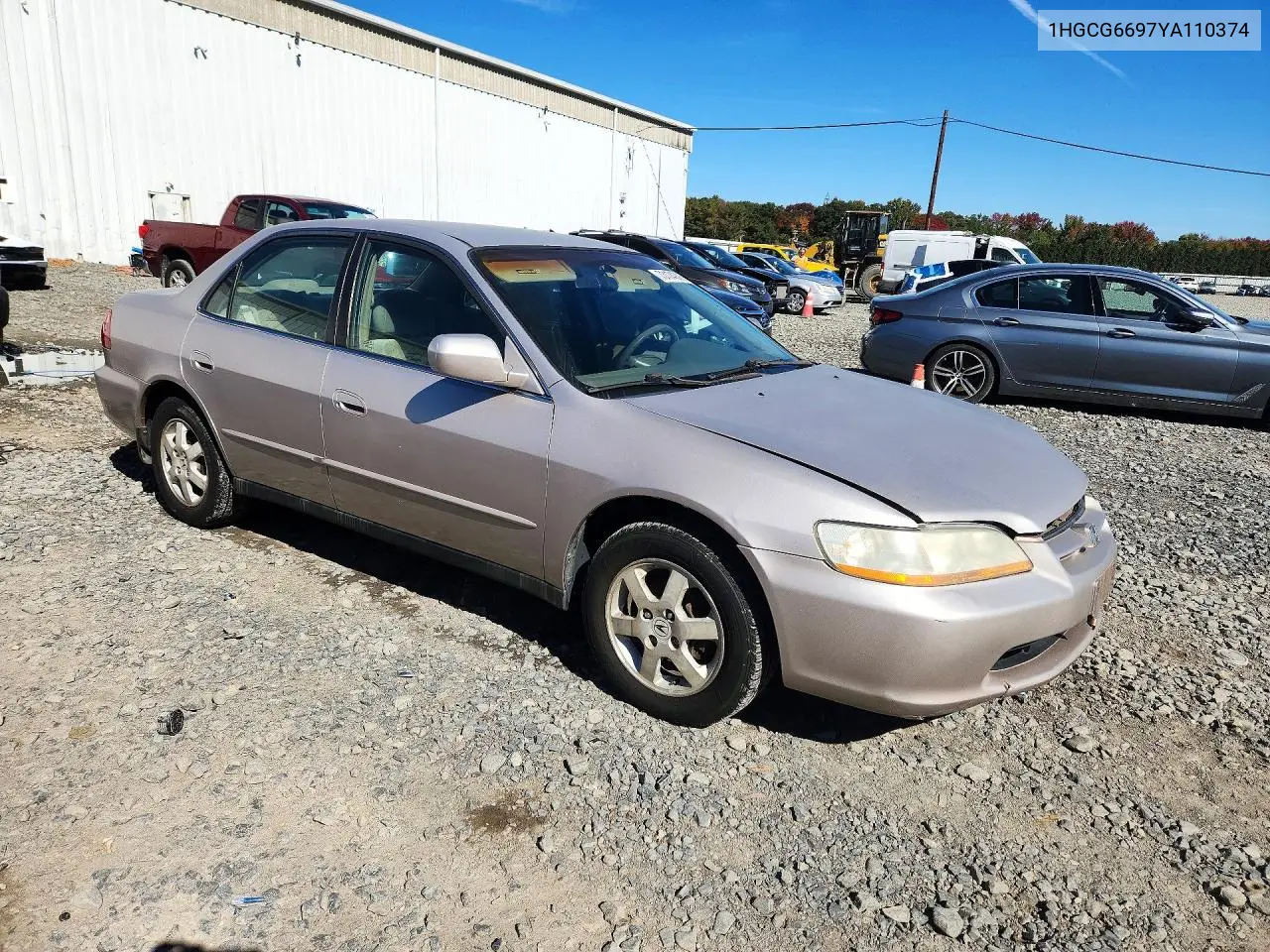 2000 HONDA ACCORD VIN 1HGCG6697YA110374 — фото 4