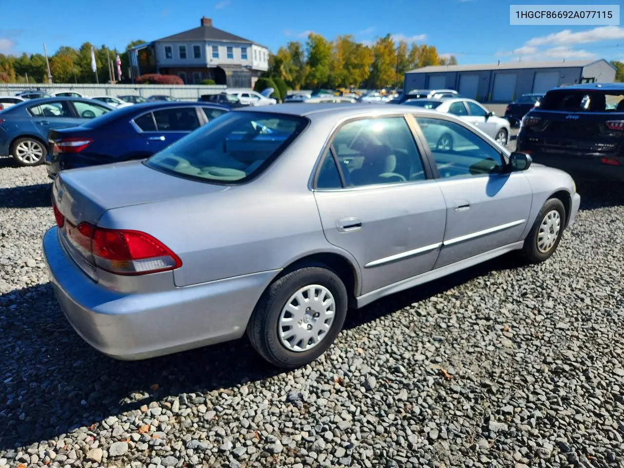 2002 HONDA ACCORD VIN 1HGCF86692A077115 — фото 3