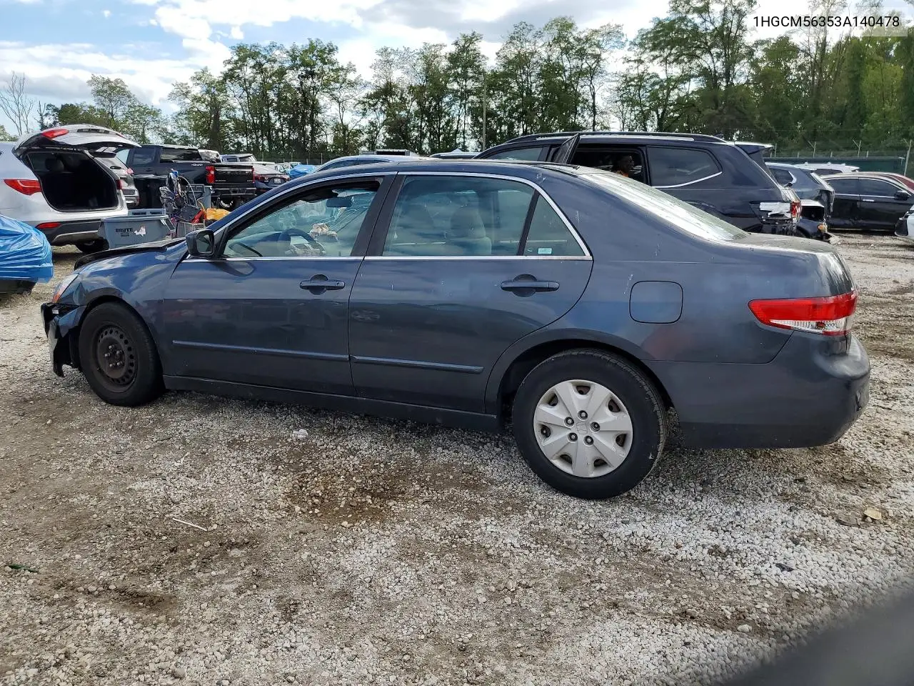 2003 HONDA ACCORD VIN 1HGCM56353A140478 — фото 2