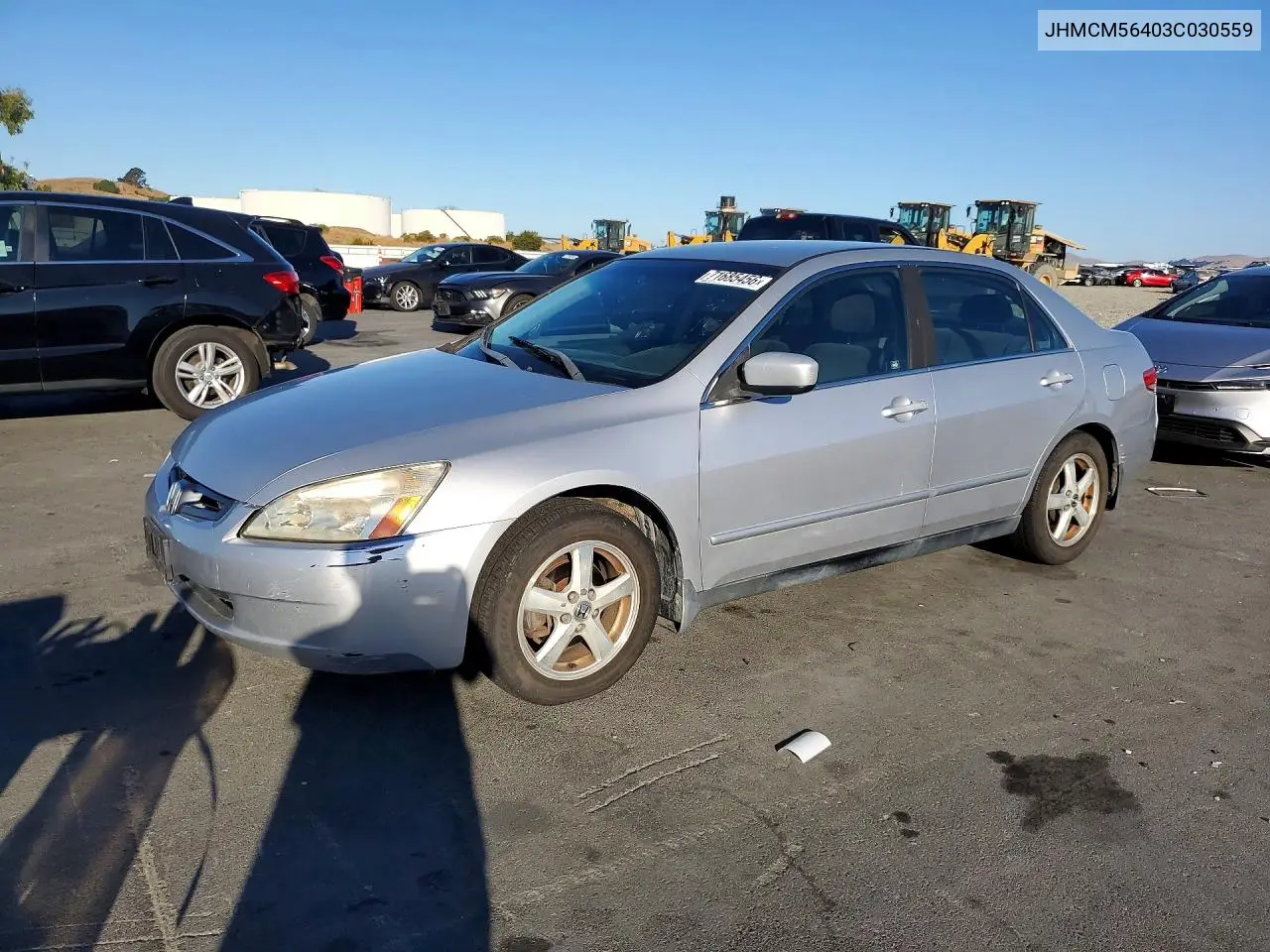 HONDA ACCORD 2003, VIN JHMCM56403C030559