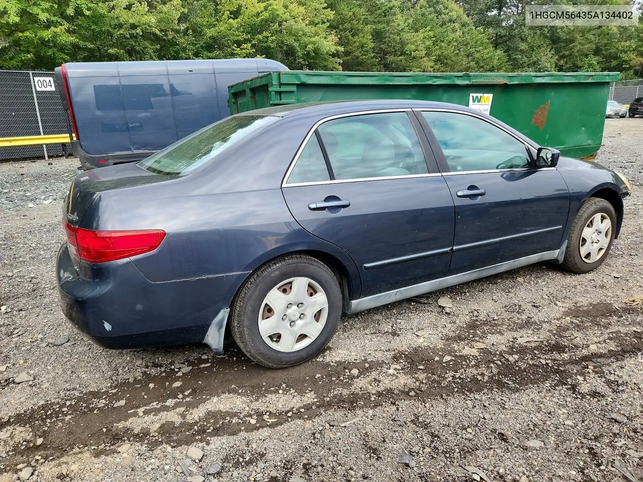 2005 HONDA ACCORD VIN 1HGCM56435A134402 — фото 3