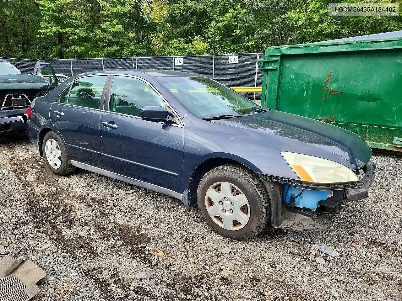2005 HONDA ACCORD VIN 1HGCM56435A134402 — фото 4