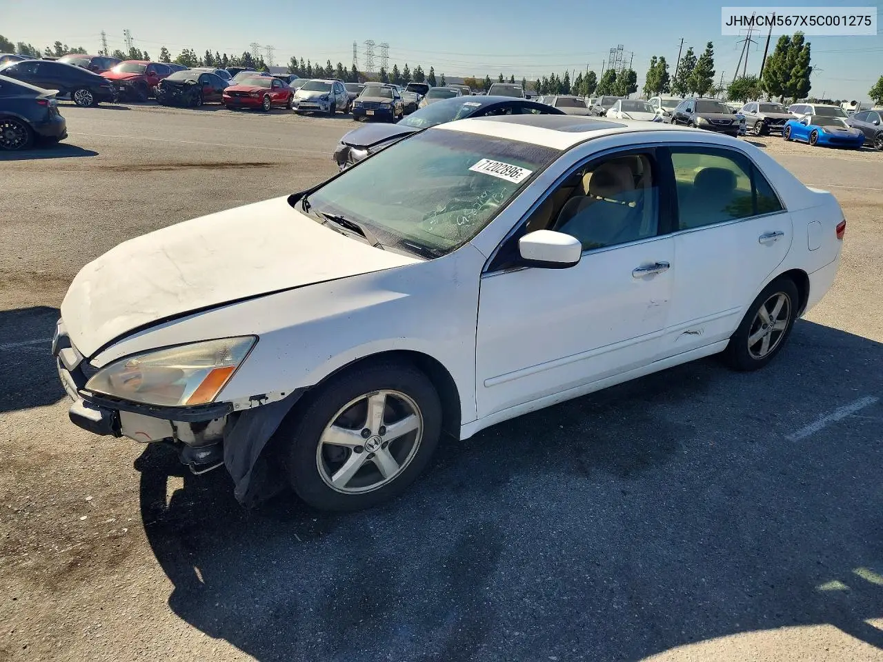 HONDA ACCORD 2005, VIN JHMCM567X5C001275
