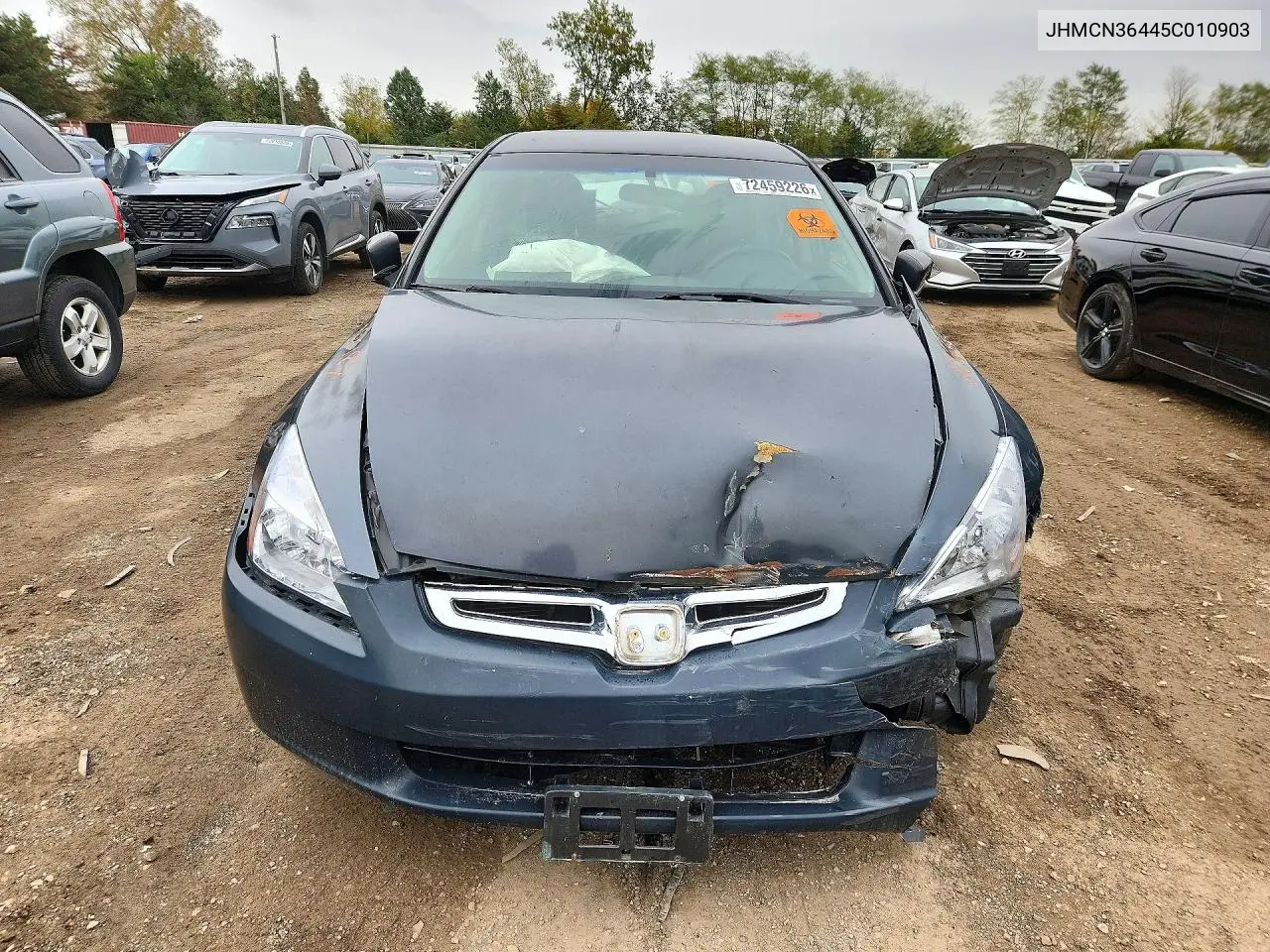 2005 HONDA ACCORD VIN JHMCN36445C010903 — фото 5