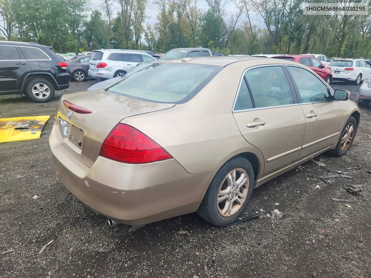 2006 HONDA ACCORD VIN 1HGCM56866A030295 — фото 3