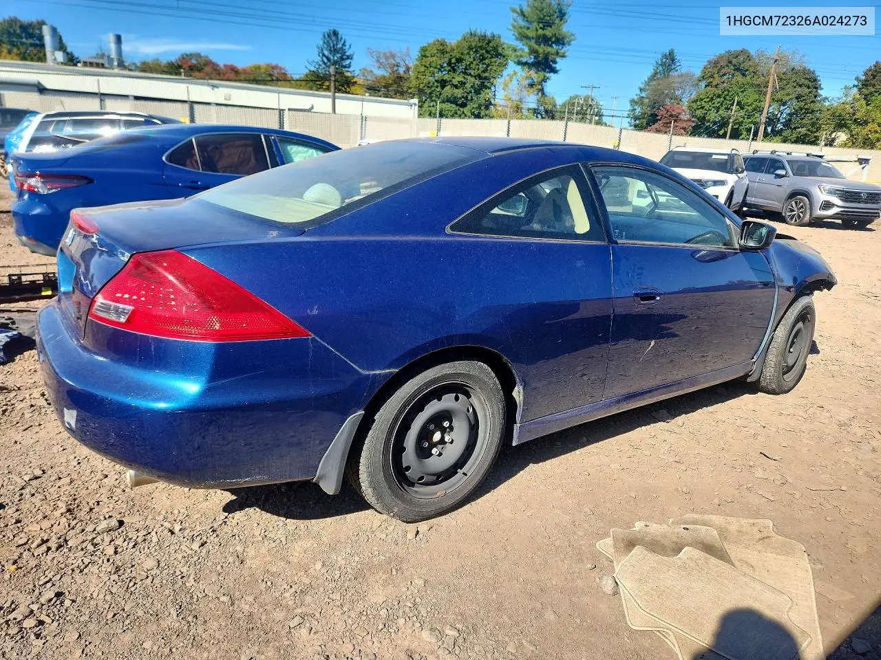 2006 HONDA ACCORD VIN 1HGCM72326A024273 — фото 3