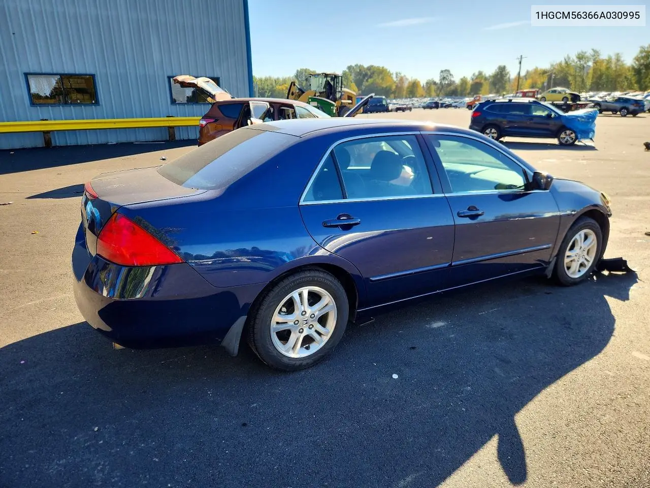 2006 HONDA ACCORD VIN 1HGCM56366A030995 — фото 3