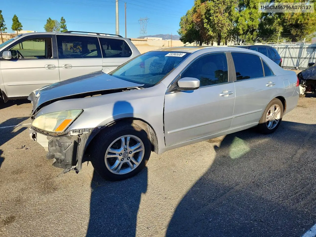HONDA ACCORD 2006, VIN 1HGCM56796A078137
