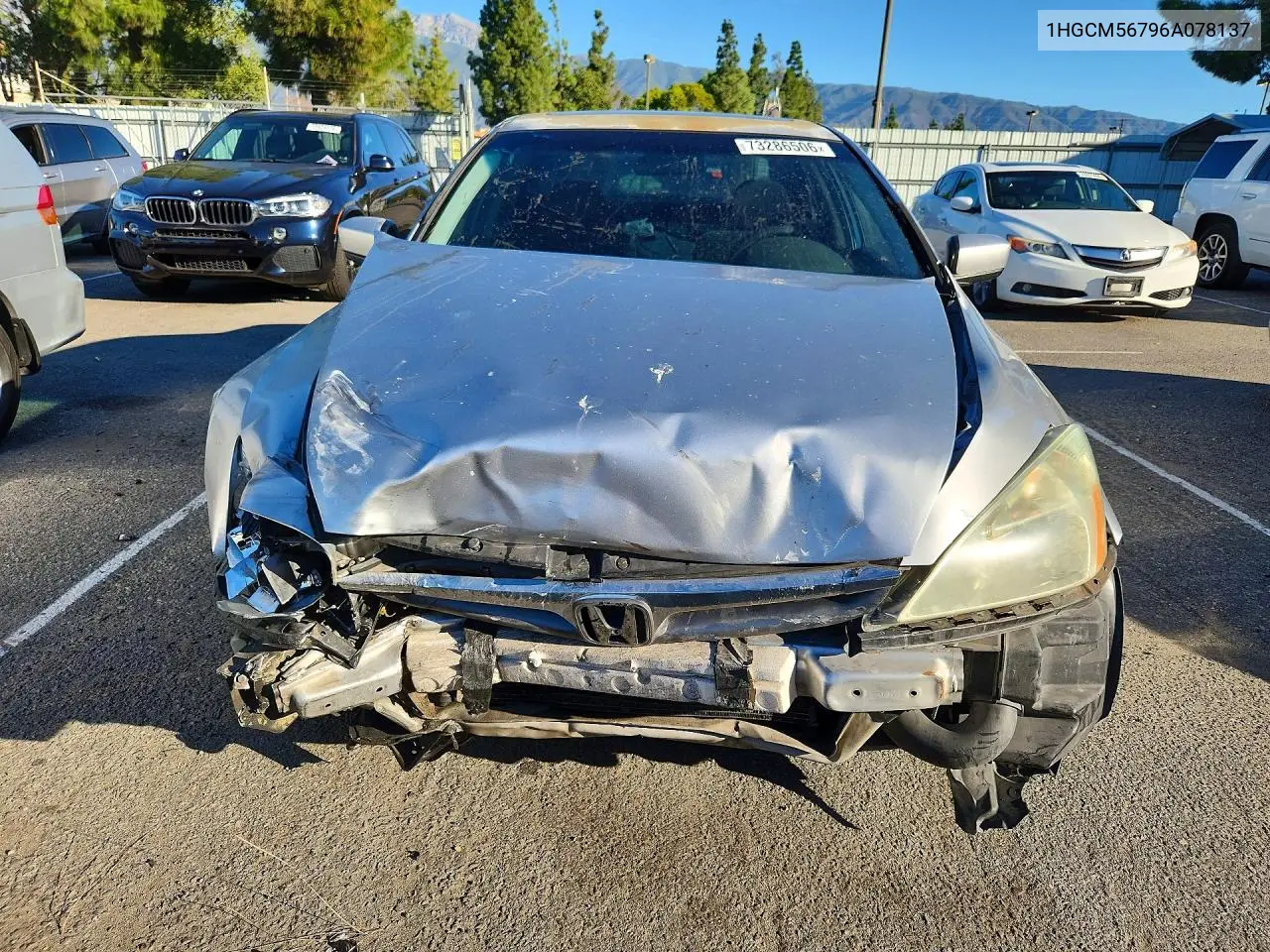 2006 HONDA ACCORD VIN 1HGCM56796A078137 — фото 5