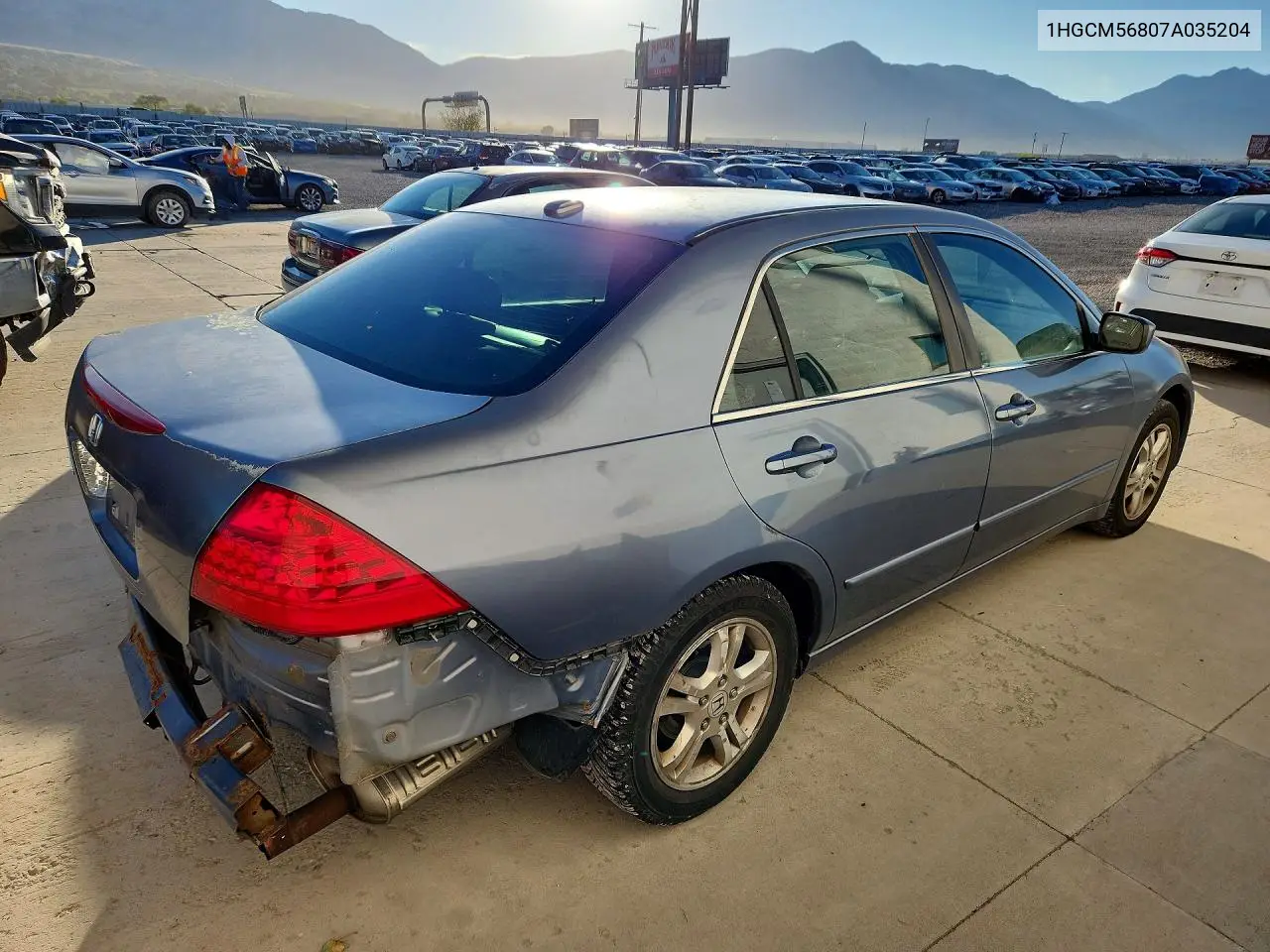 2007 HONDA ACCORD VIN 1HGCM56807A035204 — фото 3
