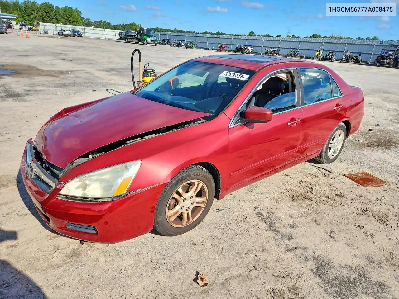HONDA ACCORD 2007, VIN 1HGCM56777A008475