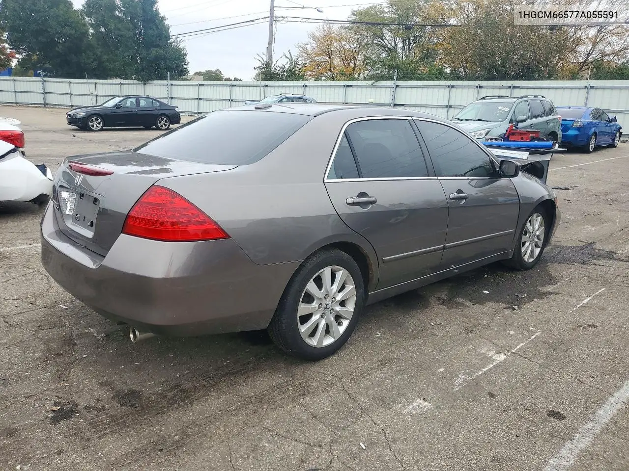 2007 HONDA ACCORD VIN 1HGCM66577A055591 — фото 3
